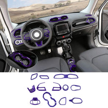 For 2015-2017 Jeep Renegade 12pcs Interior Decor Dash Panel & Console Trim Cover RT-TCZ