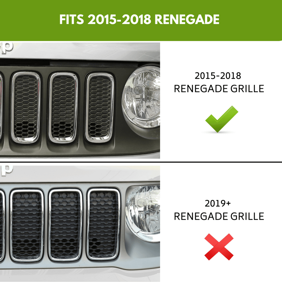 RT-TCZ Front Grille Insert Grill Bezel Cover Trim Kit for Jeep