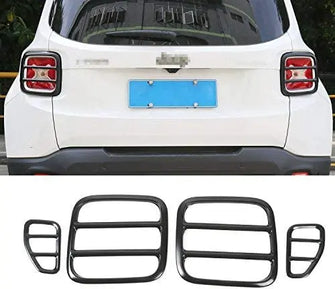 For 2015-2018 Jeep Renegade Strong Iron Tail Light Covers Rear Taillight Guard (Black) RT-TCZ