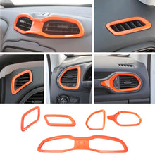 For 2015+ Jeep Renegade 5 PCS Dashboard Air Outlet Vent & Center Air Vent Outlet Cover Trim RT-TCZ