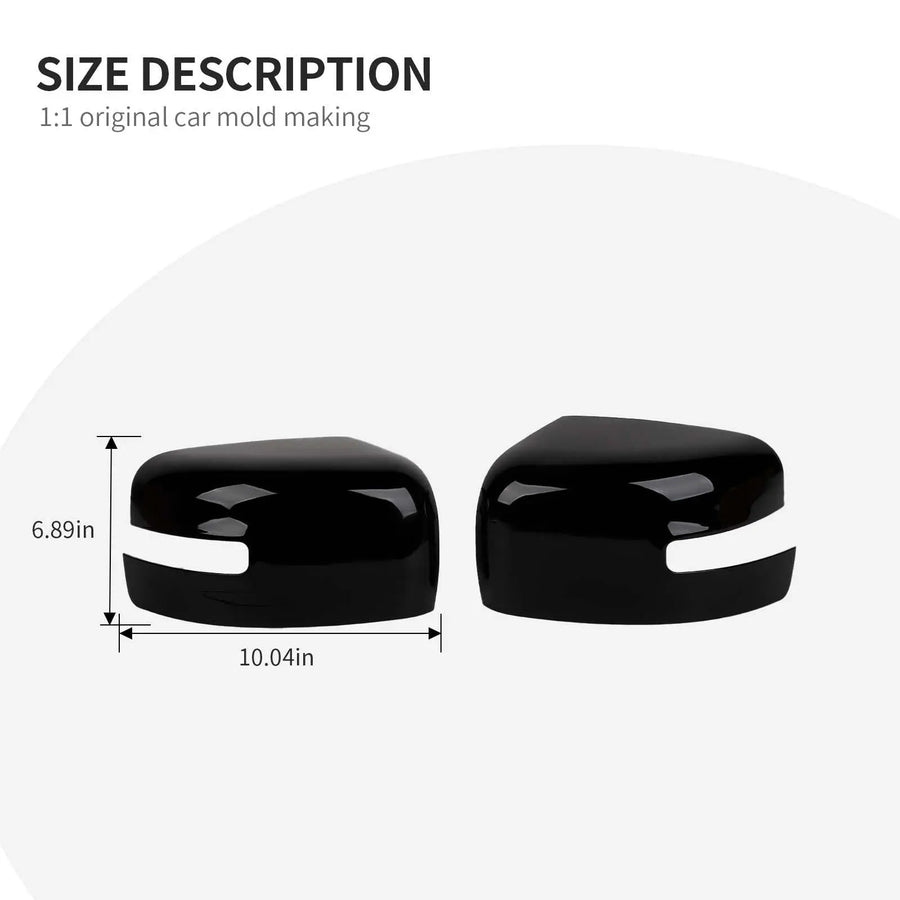 Black Side Mirror Cap Cover Set (2PCS) – For 2016+ Jeep Renegade (ABS Plastic)