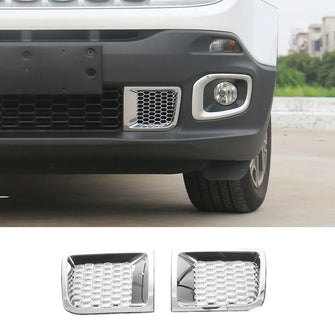 For 2016-2018 Jeep Renegade 1.4T  Front Bumper Air Vent Inlet Decor Cover Trim Chrome RT-TCZ