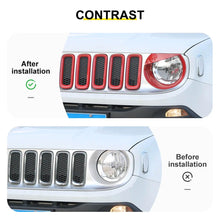 For 2016-2018 Jeep Renegade Exterior Front Grille Inserts & Headlight Cover Trim Kit (9 pcs) RT-TCZ
