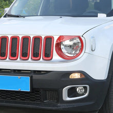 For 2016-2018 Jeep Renegade Exterior Front Grille Inserts & Headlight Cover Trim Kit (9 pcs) RT-TCZ