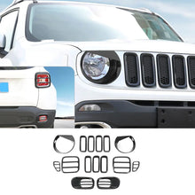 For 2016-2018 Jeep Renegade Exterior Headlight Fog Light Tail Light Front Grille Cover Trim Kit (15 pcs) RT-TCZ
