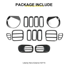 For 2016-2018 Jeep Renegade Exterior Headlight Fog Light Tail Light Front Grille Cover Trim Kit (15 pcs) RT-TCZ