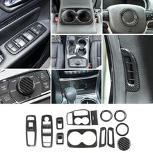 For 2016-2021 Jeep Grand Cherokee WK2 13PCS Interior Decor Dash & Door Cover Trim Frame Kit Carbon Fiber RT-TCZ
