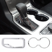 For 2016-2021 Jeep Grand Cherokee WK2 Gear Shift Panel & Cup Holder Cover Trim Ring Bezels RT-TCZ