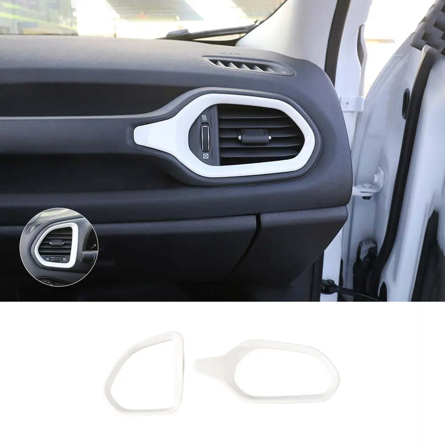 4 Pièces Housse Cuir Microfibre Panneau De Porte & Accoudoir – Compatible Jeep Renegade 2015-2017 – Noir / Rouge