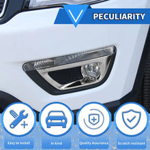 For 2017-2020 Jeep Compass Chrome Front Fog Light Lamp Cover Trim RT-TCZ