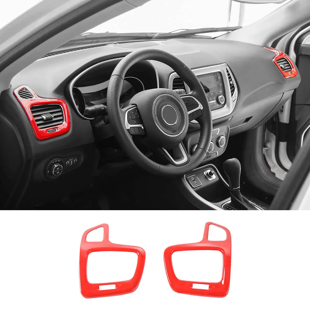 For 2017-2020 Jeep Compass Dashboard Side Air Vent Panel Cover Trim Bezels