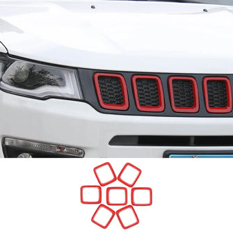 For 2017-2020 Jeep Compass Grill Inserts Grille Cover Trims Kit RT-TCZ