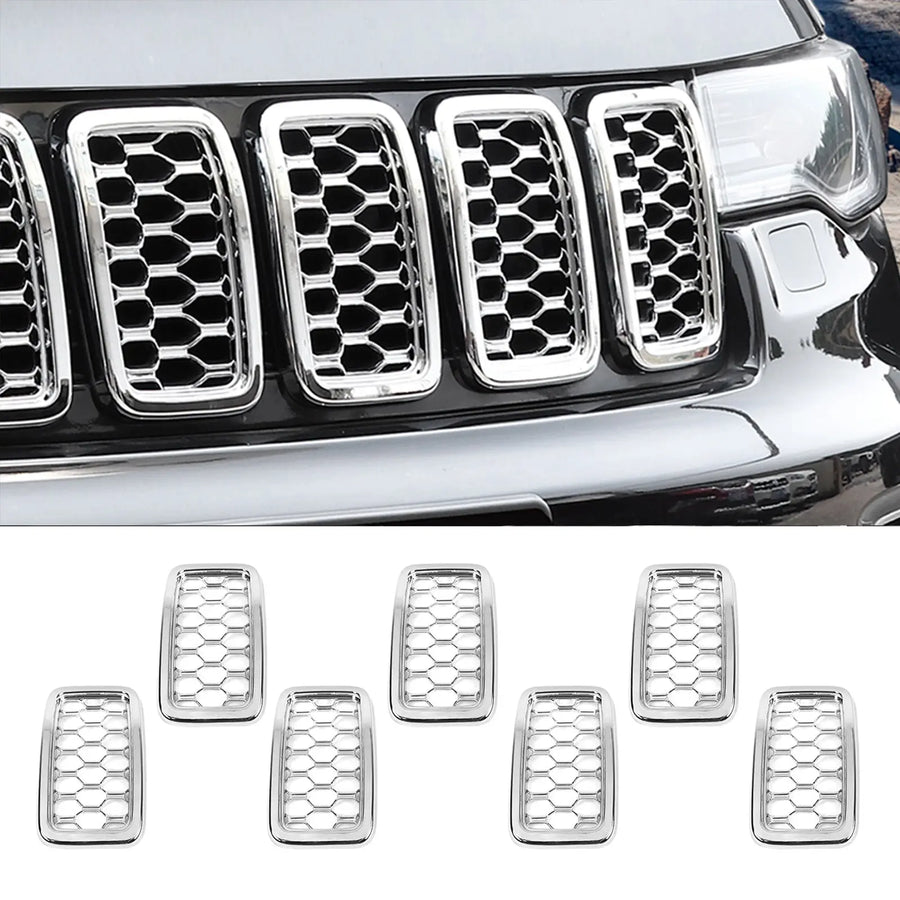 RT-TCZ Front Grill Mesh Inserts Rings Covers Kit for 2017-2021