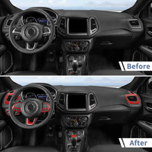 For 2017–2020 Jeep Compass 8 x Interior Dashboard & Center Console Accent Trim Kit – Full Dash Cover Set RT-TCZ