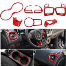 For 2017–2020 Jeep Compass 8 x Interior Dashboard & Center Console Accent Trim Kit – Full Dash Cover Set RT-TCZ