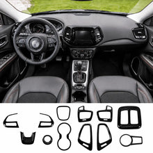 For 2017–2021 Jeep Compass 12 x Interior Dashboard & Center Console Accent Trim Kit – Full Dash Cover Set RT-TCZ