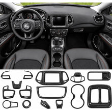 For 2017–2021 Jeep Compass 15 x Interior Dashboard & Center Console Accent Trim Kit – Full Dash Cover Set RT-TCZ