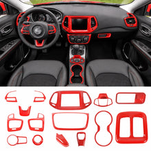 For 2017–2021 Jeep Compass 15 x Interior Dashboard & Center Console Accent Trim Kit – Full Dash Cover Set RT-TCZ