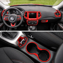 For 2017–2021 Jeep Compass 15 x Interior Dashboard & Center Console Accent Trim Kit – Full Dash Cover Set RT-TCZ