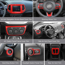 For 2017–2021 Jeep Compass 15 x Interior Dashboard & Center Console Accent Trim Kit – Full Dash Cover Set RT-TCZ