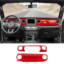 For 2018-2023 Jeep Wrangler JL JLU / Gladiator JT 2PCS Center Console Dashboard Panel Cover Trim RT-TCZ