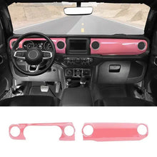 For 2018-2023 Jeep Wrangler JL JLU / Gladiator JT 2PCS Center Console Dashboard Panel Cover Trim RT-TCZ