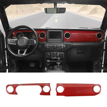 For 2018-2023 Jeep Wrangler JL JLU / Gladiator JT 2PCS Center Console Dashboard Panel Cover Trim RT-TCZ
