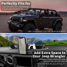 For 2018-2023 Jeep Wrangler JL JLU Gladitator JT Dash Mount Storage Tray with Phone Holder, Not for 4Xe RT-TCZ