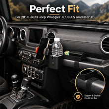 For 2018-2023 Jeep Wrangler JL JLU & Gladiator JT Passenger Co-Pilot Grab Bar Phone Mount Drink Cup Storage Tray RT-TCZ