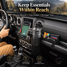 For 2018-2023 Jeep Wrangler JL JLU & Gladiator JT Passenger Co-Pilot Grab Bar Phone Mount Drink Cup Storage Tray RT-TCZ