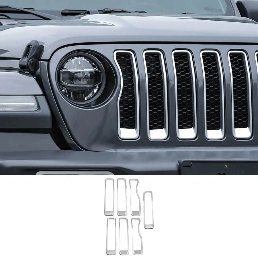 RT-TCZ Front Grill Grille Inserts Ring Trim For Jeep Wrangler JL