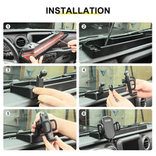 For 2018-2023 Jeep Wrangler JL & Gladiator JT 4Xe Dash Phone Holder Mount Bracket Storage Tray (2 pcs) RT-TCZ