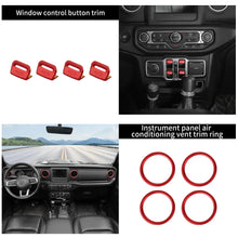 For 2018-2023 Jeep Wrangler JL & Gladiator JT Aluminum Air Vent & Center Console Control Trim Cover Kit（12 pcs） RT-TCZ