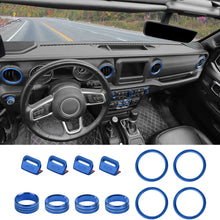 For 2018-2023 Jeep Wrangler JL & Gladiator JT Aluminum Air Vent & Center Console Control Trim Cover Kit（12 pcs） RT-TCZ