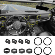 For 2018-2023 Jeep Wrangler JL & Gladiator JT Aluminum Air Vent & Center Console Control Trim Cover Kit（12 pcs） RT-TCZ