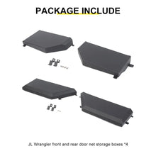 For 2018-2023 Jeep Wrangler JL & Gladiator JT Interior Front Rear Door Mesh Storage Pockets Box RT-TCZ