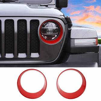 For 2018-2023 Jeep Wrangler JL & Gladiator JT Sport Front Headlight Bezels Trim RT-TCZ