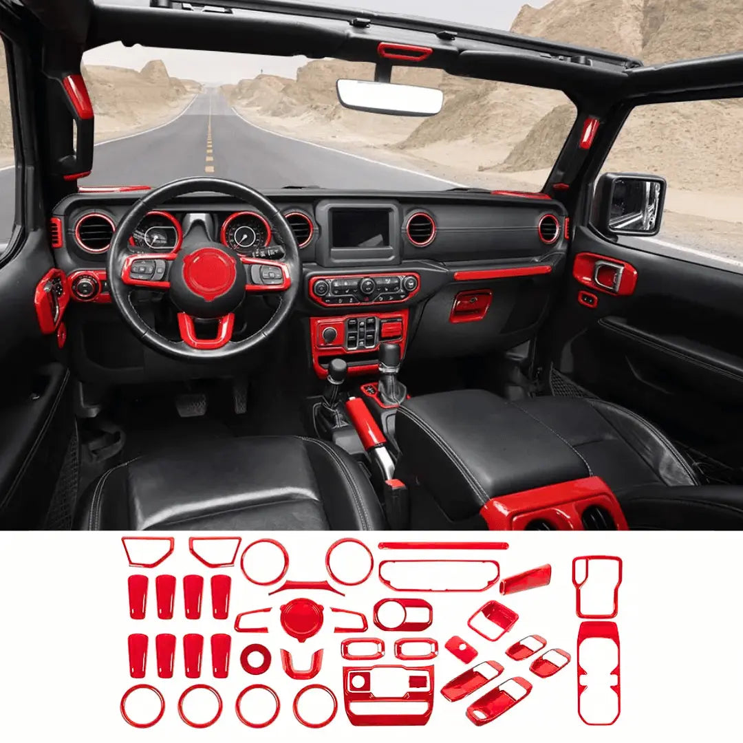 Produktbild von ESPYN Interieur Zubehör Für Jeep Für Wrangler JL Für Gladiator JT 2018-2022 1 Stücke Auto Innendekoration ABS Scheinwerferschalter Trim Aufkleber Innen Zierleisten (Farbe : Carbon Fiber Grain