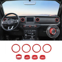 For 2018-2023 Jeep Wrangler & Gladiator JT Air Conditioning Headlight Switch Dashboard Air Vent Trim Ring (8 pcs) RT-TCZ