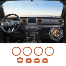 For 2018-2023 Jeep Wrangler & Gladiator JT Air Conditioning Headlight Switch Dashboard Air Vent Trim Ring (8 pcs) RT-TCZ