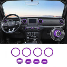 For 2018-2023 Jeep Wrangler & Gladiator JT Air Conditioning Headlight Switch Dashboard Air Vent Trim Ring (8 pcs) RT-TCZ