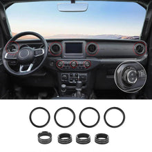 For 2018-2023 Jeep Wrangler & Gladiator JT Air Conditioning Headlight Switch Dashboard Air Vent Trim Ring (8 pcs) RT-TCZ