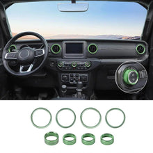 For 2018-2023 Jeep Wrangler & Gladiator JT Air Conditioning Headlight Switch Dashboard Air Vent Trim Ring (8 pcs) RT-TCZ