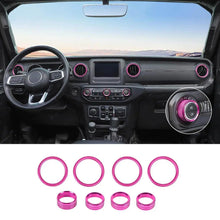 For 2018-2023 Jeep Wrangler & Gladiator JT Air Conditioning Headlight Switch Dashboard Air Vent Trim Ring (8 pcs) RT-TCZ