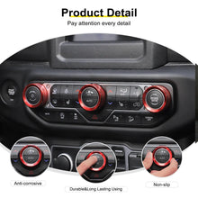 For 2018-2023 Jeep Wrangler & Gladiator JT Air Conditioning Headlight Switch Dashboard Air Vent Trim Ring (8 pcs) RT-TCZ