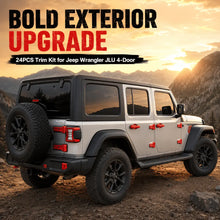For 2018-2025 Jeep Wrangler JLU 4Door 24PCS Exterior Trim Kits Door & Hood Hinge Covers RT-TCZ