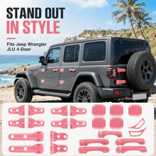 For 2018-2025 Jeep Wrangler JLU 4Door 24PCS Exterior Trim Kits Door & Hood Hinge Covers RT-TCZ
