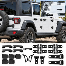 For 2018-2025 Jeep Wrangler JLU 4Door 24PCS Exterior Trim Kits Door & Hood Hinge Covers RT-TCZ
