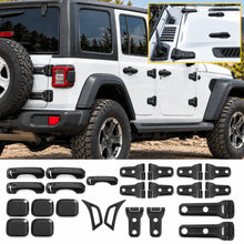 For 2018-2025 Jeep Wrangler JLU 4Door 24PCS Exterior Trim Kits Door & Hood Hinge Covers RT-TCZ