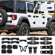 For 2018-2025 Jeep Wrangler JLU 4Door 24PCS Exterior Trim Kits Door & Hood Hinge Covers RT-TCZ